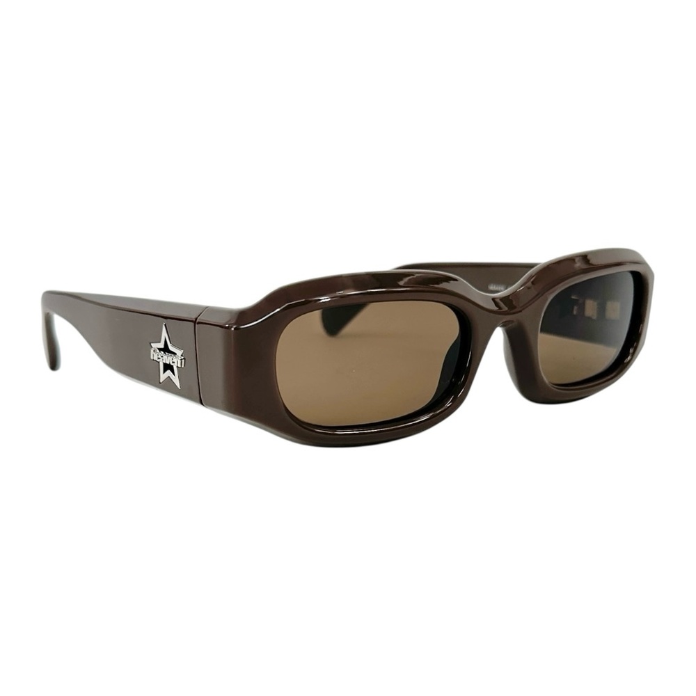 Heaven by Marc Jacobs Brown Gray Thick Rectangular Frame Tinted Sunglasses